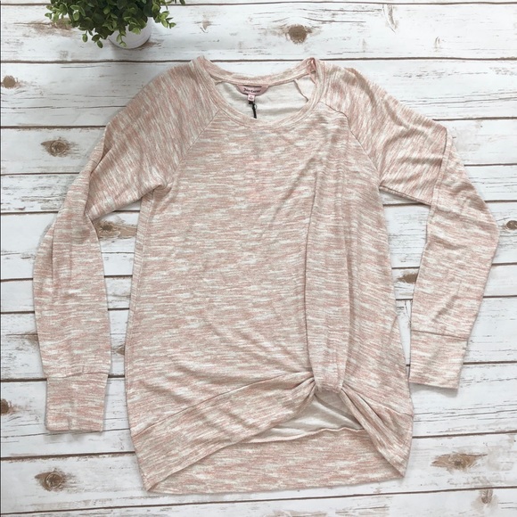 Juicy Couture Tops - Juicy Couture Pink & White Front Twist Top
